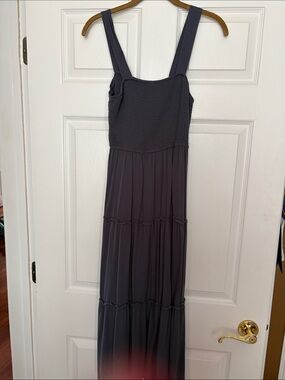 Women’s Blueish Grey  Smocked Maxi Dress - Classic Sleeveless Style new no tags
